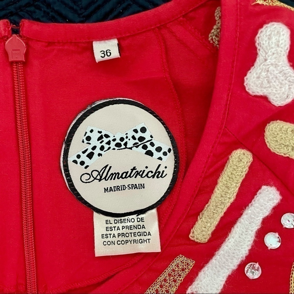 ALMATRICHI European fully embroidered red sleeveless sheath dress from Spain, 6﻿ - Picture 13 of 13